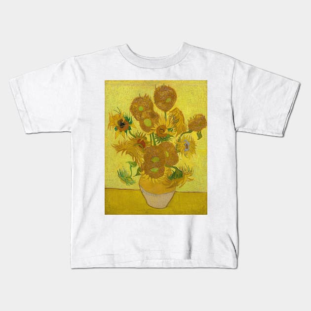 Sunflowers, - Vincent Van Gogh Kids T-Shirt by themasters